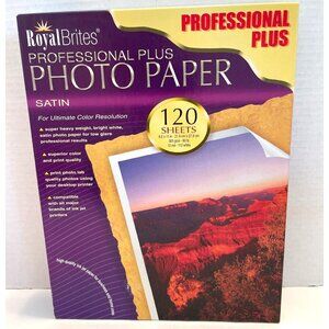 Photo Satin Paper Royal Brites Professional Plus Letter Sz Inkjet Printer READ